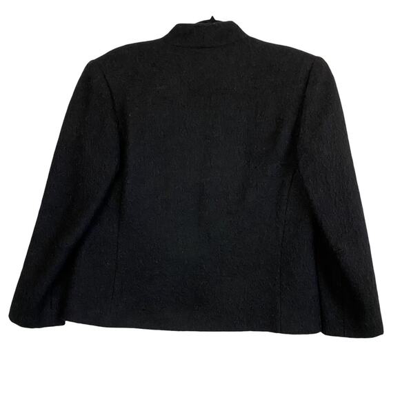 Lombardi Vintage Black Wool Mohair Open Front Jacket Size 6 - Picture 4 of 7